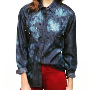 Urban Outfitters studded chambray bleach shirt